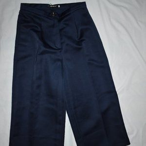 Two Twin Style Women's Wide Leg Cropped Trousers Sz M